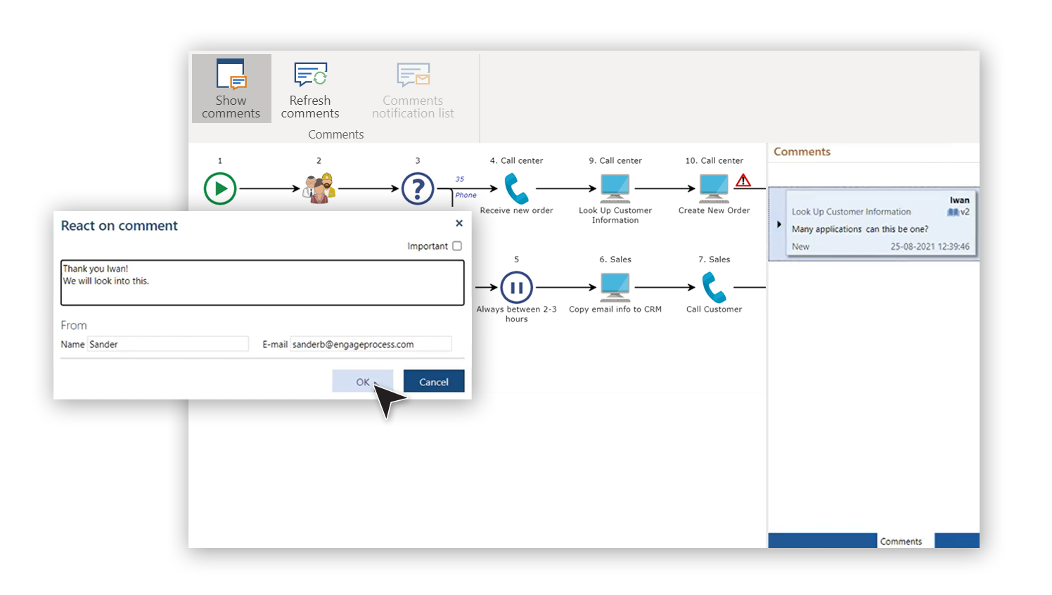 screenshot of Engage Process